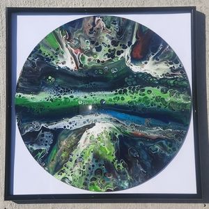 Handcrafted Acrylic Paint Pour on Vinyl